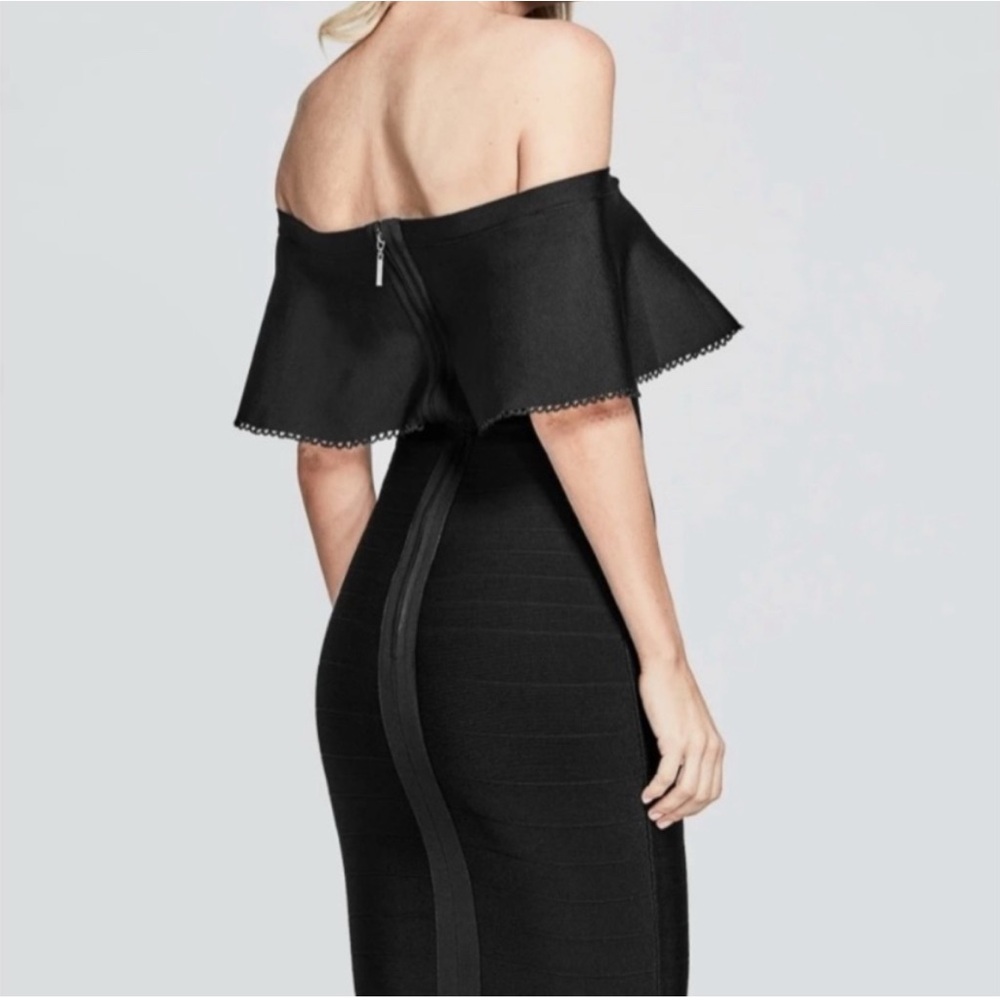 Marciano Black Off the Shoulder Bandage Dress